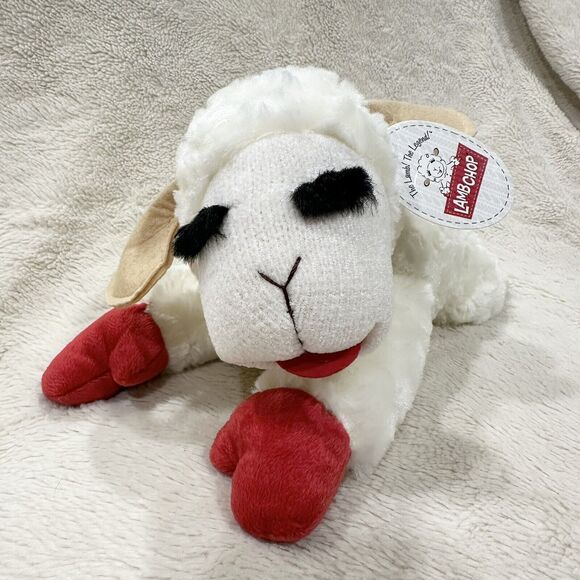 Aurora Lambchop 12” Beanbag Plush Sheep Tags Stuffed Animal Toy - Picture 2 of 6
